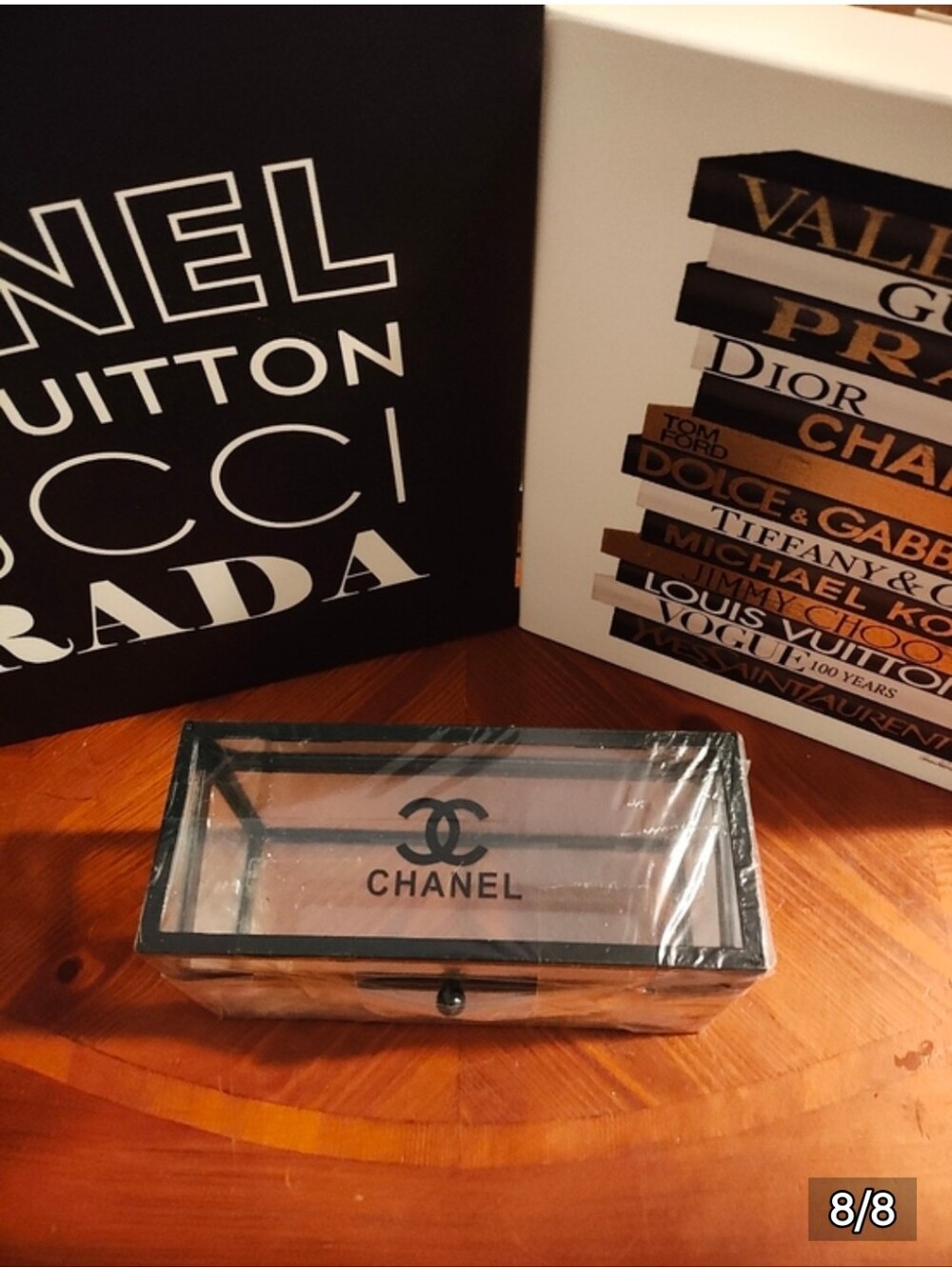 Black and White Acrylic Logo Trinket Box Case